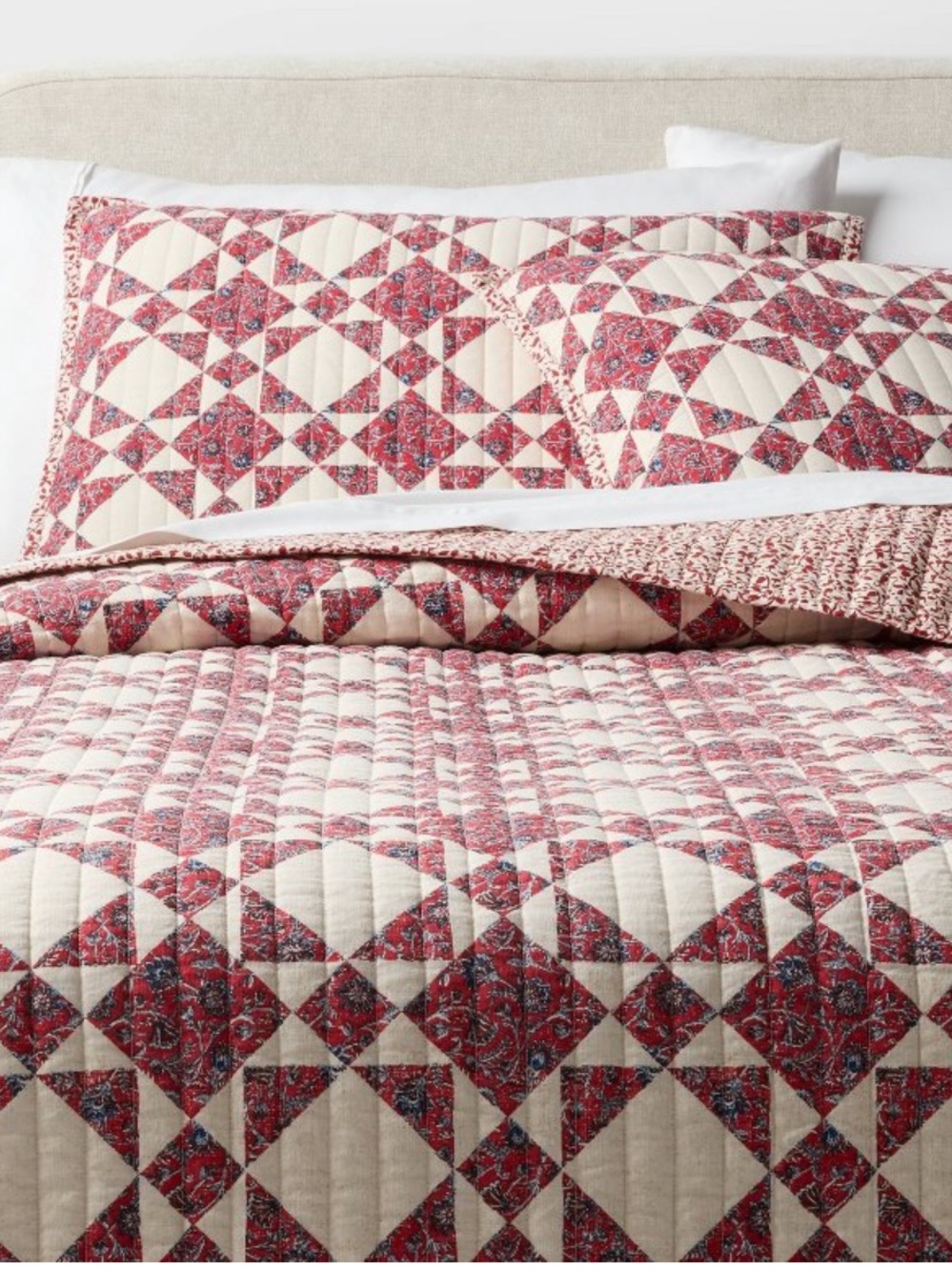 King Patchwork Quilt Set Red
- Threshold
